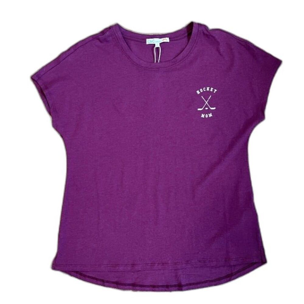 C&C California Burgundy Hockey Mom T-Shirt Small NEW NWT Sports - Picture 7 of 8